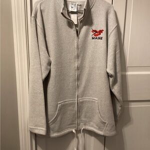 NWT Gray Maine Women's full zipper sweater jacket Nantucket style